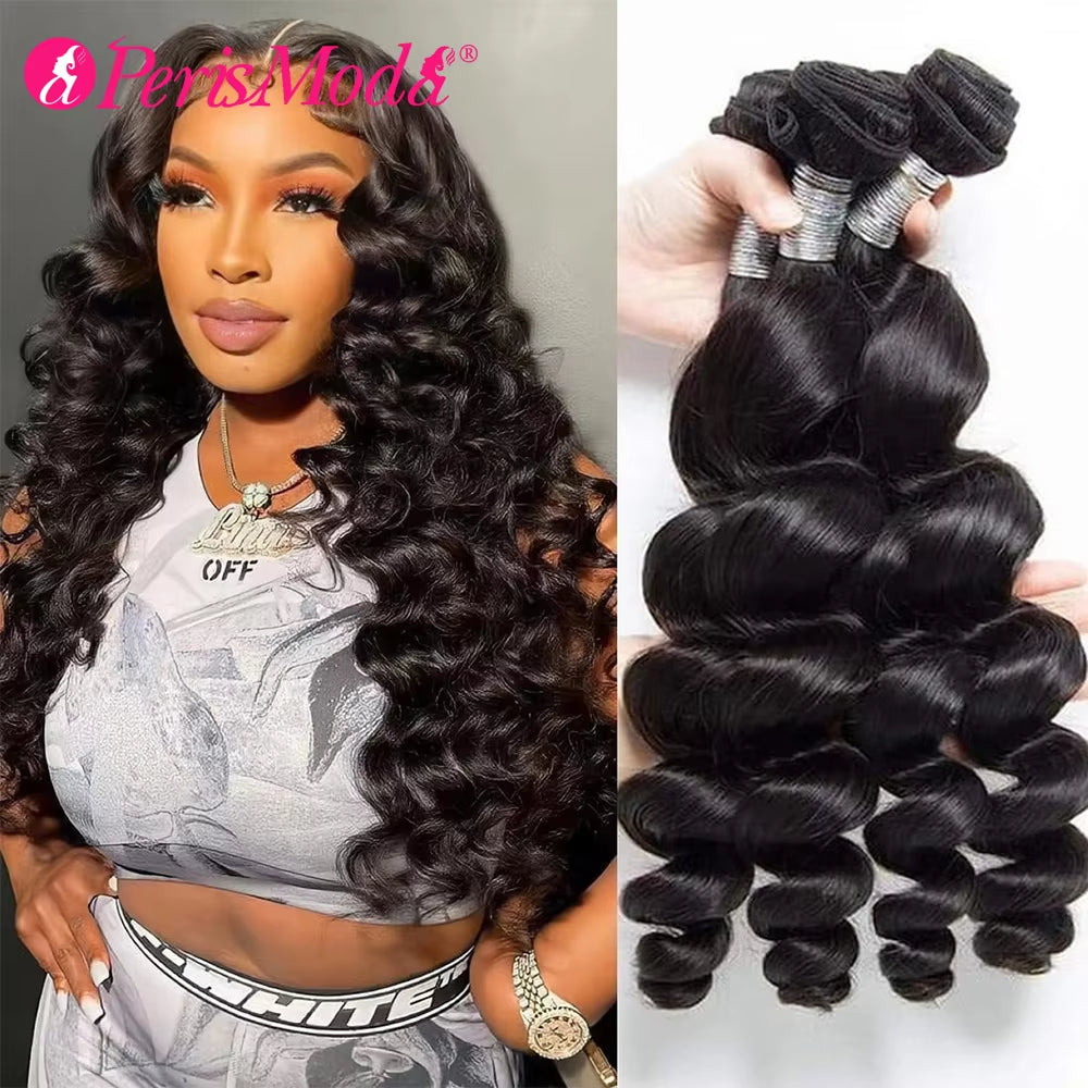 Peruvian Loose Wave Virgin Hair 3 Bundles Natural Black