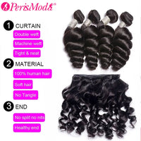 Perismoda Hair Indian 3 Bundles Deep Wave Hair Weave