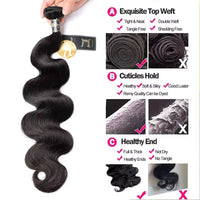 Malaysian 100% human Hair 3 Bundles Body Wave Hair Bundles
