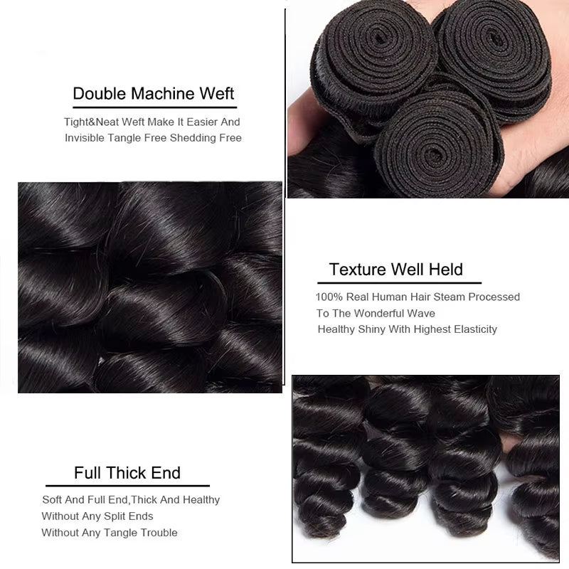 Perismoda Hair Indian 3 Bundles Deep Wave Hair Weave
