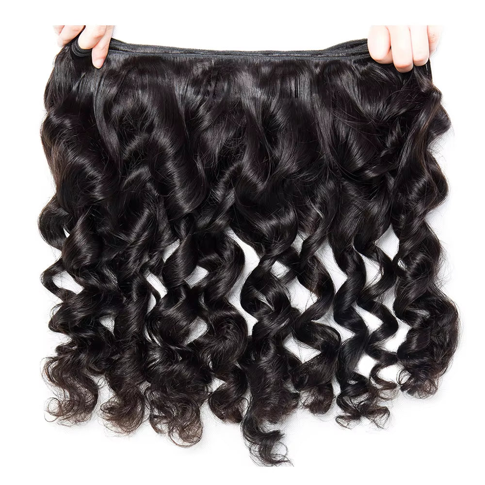 Loose Wave Bundles Brazilian Hair 3 Bundles with 4x4 Lace Closure