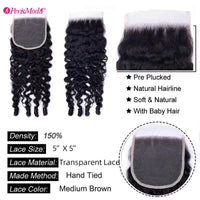 Perismoda Burmese Curly Hair 3 Bundles With 5x5 Lace Closure Brazilian Human Hair
