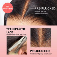 Perismoda 13x4 Lace Front Wig Natural Wave 300% Density Human Hair Wigs Pre Plucked