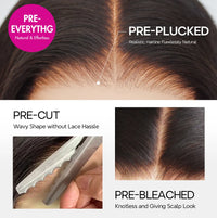 Ready Go Glueless Silky Straight 5X5 Lace Closure Human Hair Wigs Beginner Friendly