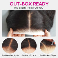 Ready Go Glueless Silky Straight 5X5 Lace Closure Human Hair Wigs Beginner Friendly