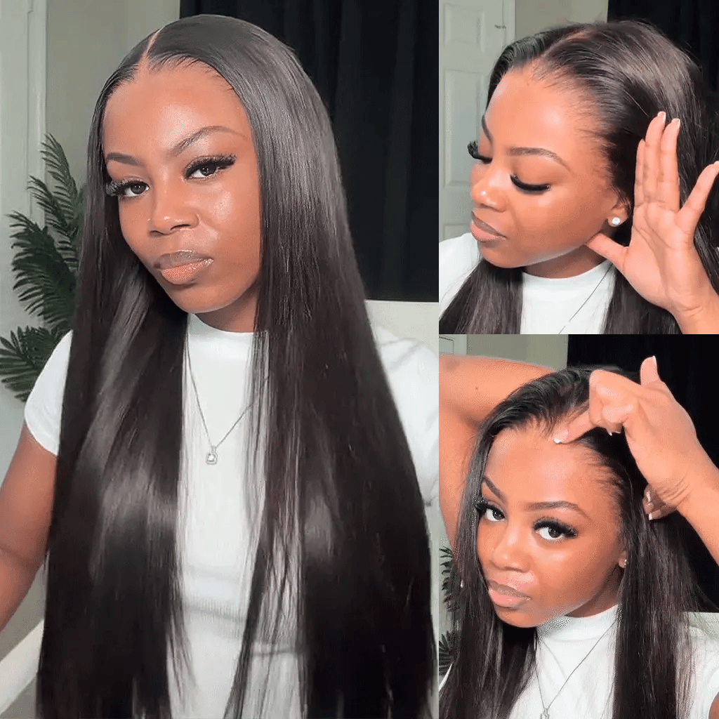 Ready Go Glueless Silky Straight 5X5 Lace Closure Human Hair Wigs Beginner Friendly