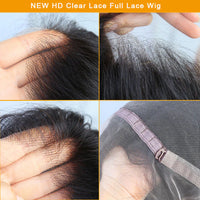 Perismoda Virgin Human Hair Full Lace Wig Soft Straight Hair Full Scalp Lace Wigs 180% Density Natural Color