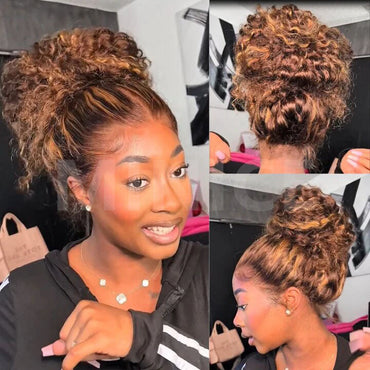 Perismoda Hair P4/27 highlight Invisible Strap 360 Lace  Bleached Knot Pre-Cut Lace Water Wave Wig