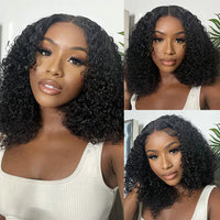 Perismoda 13x4 Lace Front Short Bob Wigs Curly Wave Human Hair Wig for Women