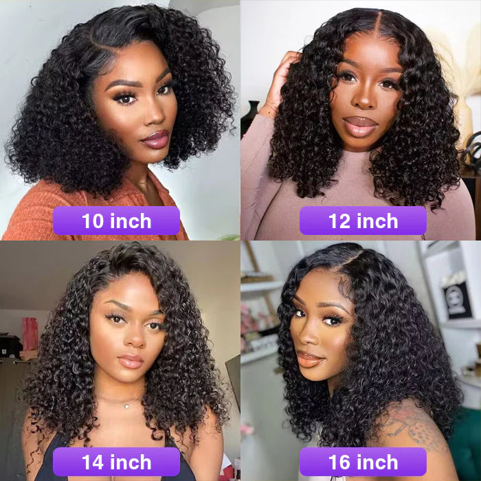 Perismoda 13x4 Lace Front Short Bob Wigs Curly Wave Human Hair Wig for Women