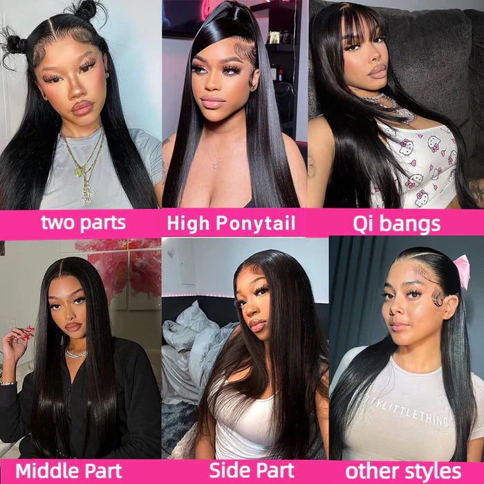 Perismoda 13x4 Lace Front Wigs Brazilian Straight Human Hair 180% Hair Density For Black Women