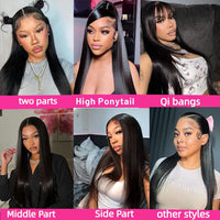 Perismoda 13x4 Lace Front Wigs Brazilian Straight Human Hair 180% Hair Density For Black Women