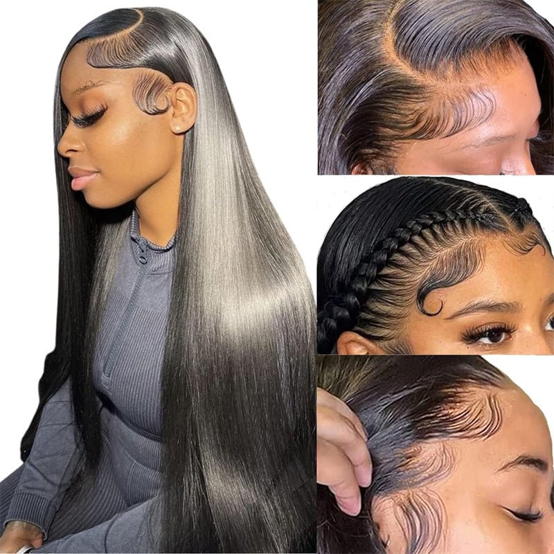 13x4 Lace Front Wigs for Black Women 180% Density Straight Natural Black Lace Wig - Perismoda Hair