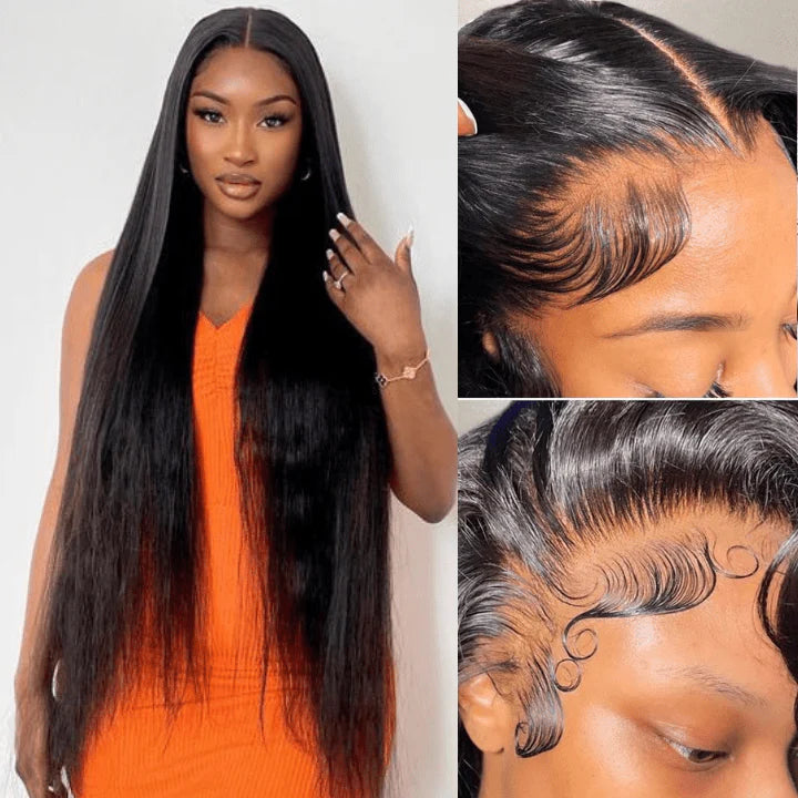 Perismoda 13x4 Lace Front Wigs for Black Women 180% Density Straight Natural Black Lace Wig