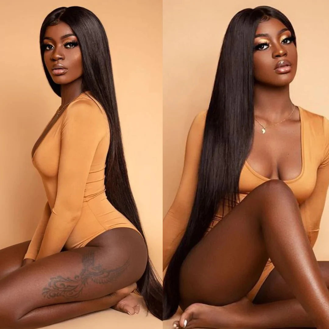 Perismoda 13x4 Lace Front Wigs for Black Women 180% Density Straight Natural Black Lace Wig