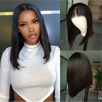 Perismoda 13x4 Lace Short Bob Wigs HD Transparent Straight Human Hair Wigs