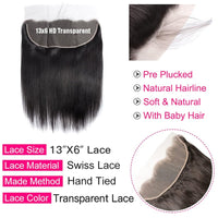 Perismoda 13x6 HD Lace Frontal Straight Virgin Human Hair Lace Frontal with Baby Hair