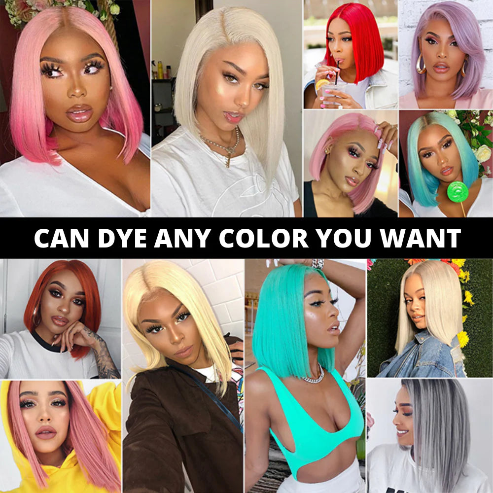 Perismoda 613 Blonde Short Bob Wigs Straight Human Hair 13x4 Lace Front Bob Wigs For Women