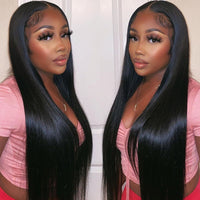 Perismoda Peruvian 13x4 Lace Front Wig for Black Women Natural Black Silky Straight Hair Wig