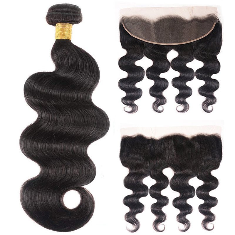 Perismoda Peruvian Virgin Hair Body Wave 13x4 Lace Frontal With 3 Bundles-2