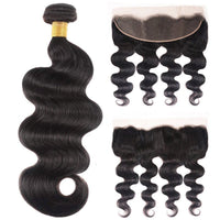 Perismoda Peruvian Virgin Hair Body Wave 13x4 Lace Frontal With 3 Bundles-2