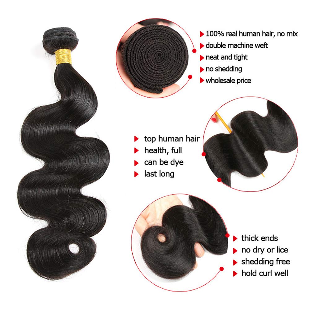 Perismoda Peruvian Virgin Hair Body Wave 13x4 Lace Frontal With 3 Bundles