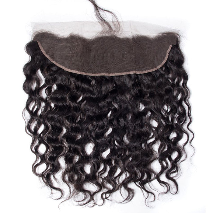 Perismoda Peruvian Water Wave Human Hair 4 Bundles with 13x4 Lace Frontal Wig