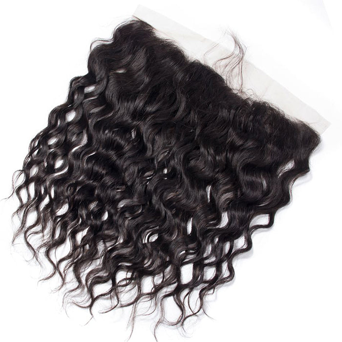 Perismoda Peruvian Water Wave Human Hair 4 Bundles with 13x4 Lace Frontal Wig