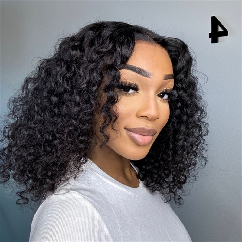 Perismoda Short Bob Wigs Water Wave 13x4 13x6 Lace Front Human Hair Wig