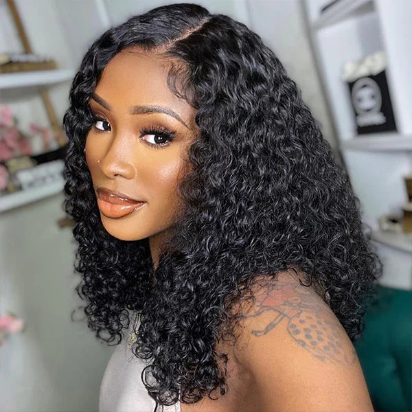 Perismoda Short Bob Wigs Water Wave 13x4 13x6 Lace Front Human Hair Wig