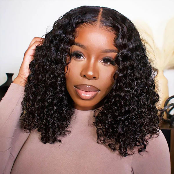 Perismoda Short Bob Wigs Water Wave 13x4 13x6 Lace Front Human Hair Wig