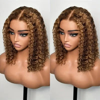 Perismoda Highlight Wig 7X5 Deep Wave Brown With Blonde Color Ready To Go Wig