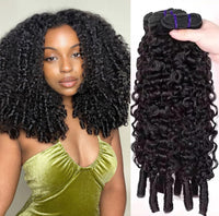 Perismoda 3 Pc/Pack Burmese Curly Human Hair 3 Bundles With Twist Out Ends Human Hair