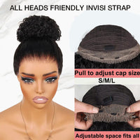 Perismoda Invisible Strap Straight Hair 360 Lace Forehead Wig Bleached Knot