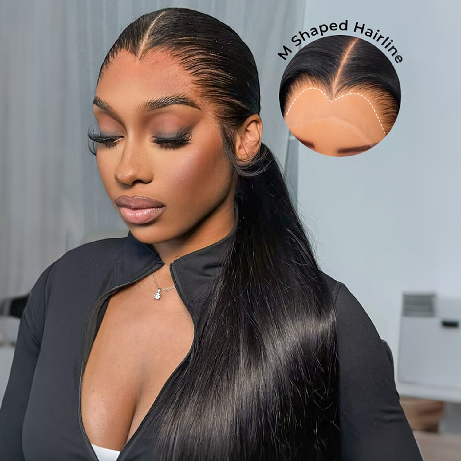 Perismoda M-Shaped Hairline Straight Hair HD 13x6 Lace Frontal Wig Lagos Hairline Wigs