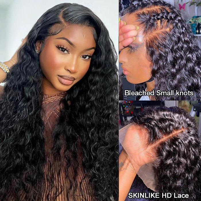 Perismoda 13x4 Lace front Wigs Human Hair Water Wave 180% Hair Density Brazilian Human Remy Hair
