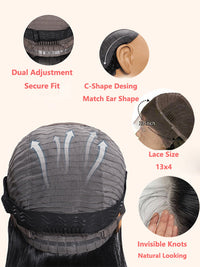 Perismoda 1B/30 Highlight Colored Body Wave 13x4 Lace Human Hair Balayaga Wigs