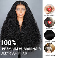 Perismoda 300% Density Luxury Deep Wave Virgin Human Hair Transparent HD 13X4 Lace Front Wig Pre-Plucked Hairline