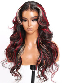Perismoda Skunk Stripe Highlights 13x4 Lace Front Wigs Human Hair Pre Plucked