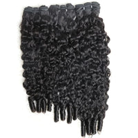 Perismoda 3 Pc/Pack Burmese Curly Human Hair 3 Bundles With Twist Out Ends Human Hair