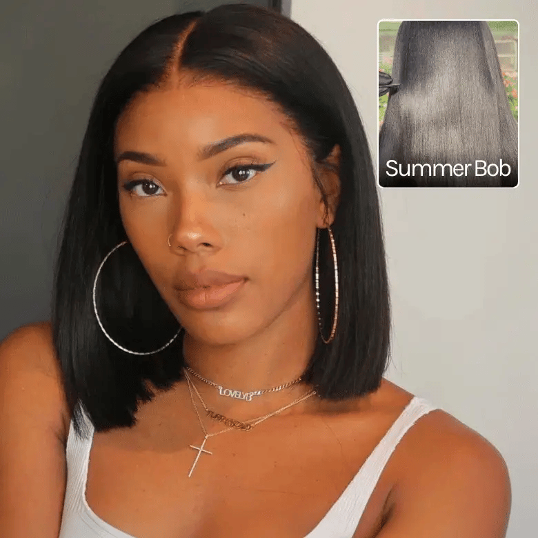 Perismoda Bob Wig 13x4 Bleached Knots Pre-Cut Lace Wig Human Hair