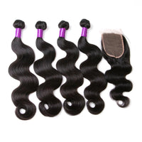 Body Wave 4 Bundles With 4X4 Lace Closure Brazilian Virgin Human Hair - Perismoda Hair
