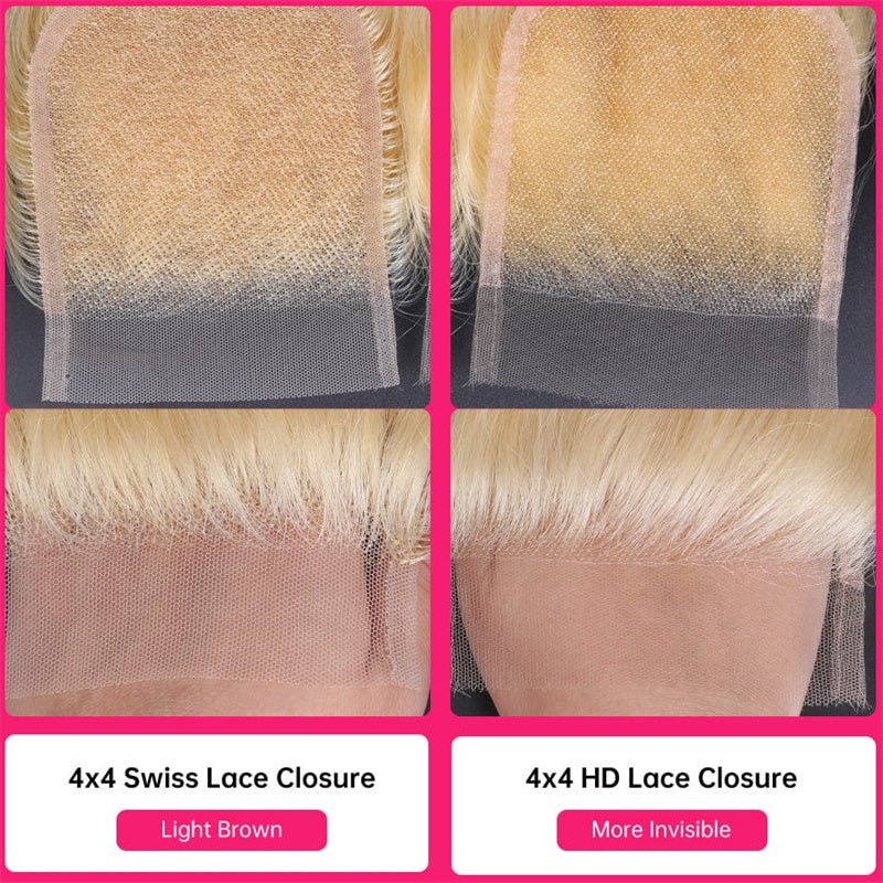 Body Wave 4x4 HD Lace Closure #613 Blonde Color Human Hair - Perismoda Hair