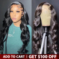 Body Wave Invisible Lace Front Wigs Unprocessed Virgin Human Hair Wigs 180% Density - Perismoda Hair