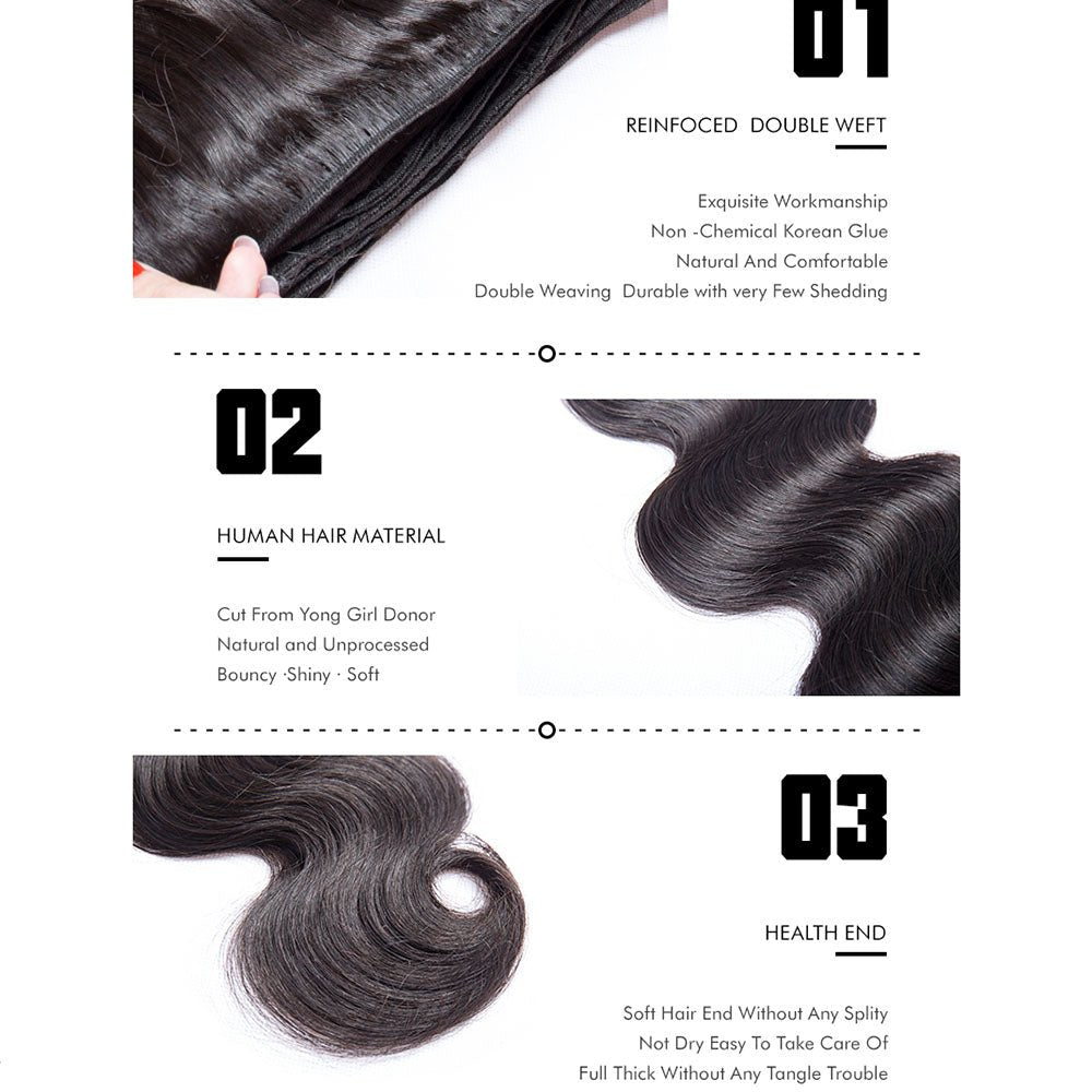 Brazilian Body Wave Human Hair Weave 4 Bundles Virgin Hair Extensions - Perismoda Hair