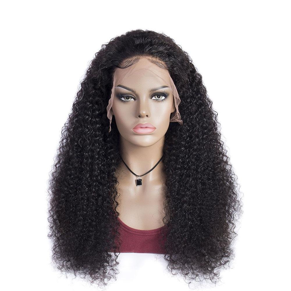 Brazilian Curly Wave Pre Plucked With Natual Hairline Human Hair 13x4 Lace front Wigs - Perismoda Hair