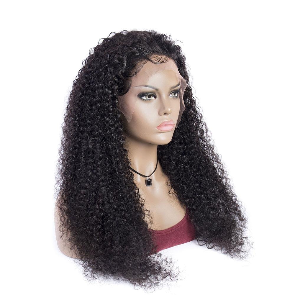 Brazilian Curly Wave Pre Plucked With Natual Hairline Human Hair 13x4 Lace front Wigs - Perismoda Hair