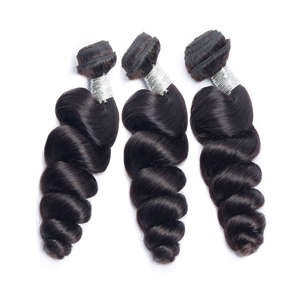 Brazilian Loose Wave 3 Bundles 100% human virgin hair Machine Double Weaving Hair Extension - Perismoda Hair