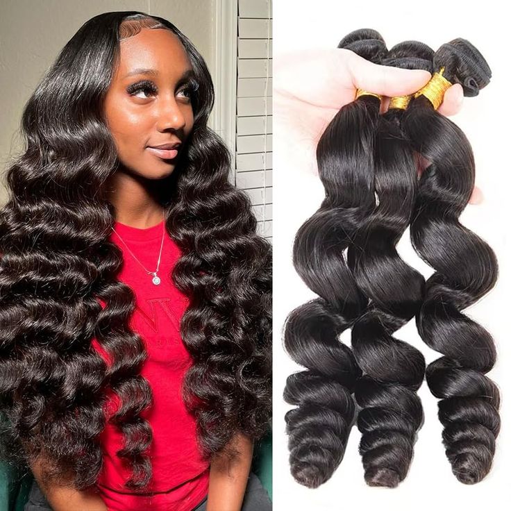 Brazilian Loose Wave 3 Bundles 100% human virgin hair Machine Double Weaving Hair Extension - Perismoda Hair