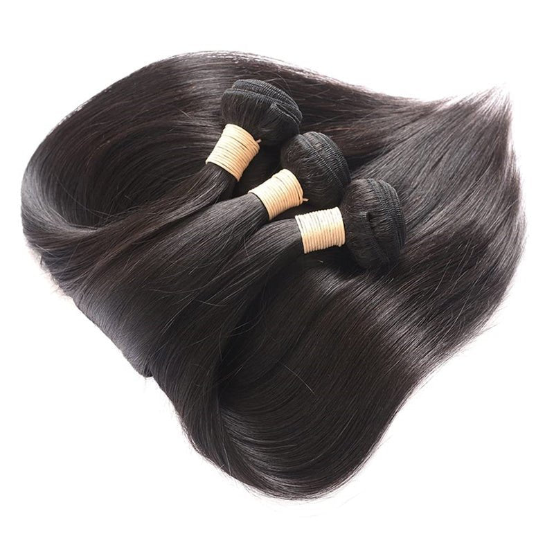 Brazilian Straight Hair 3 Bundles With 4x4 Lace Closure Wig - Perismoda Hair